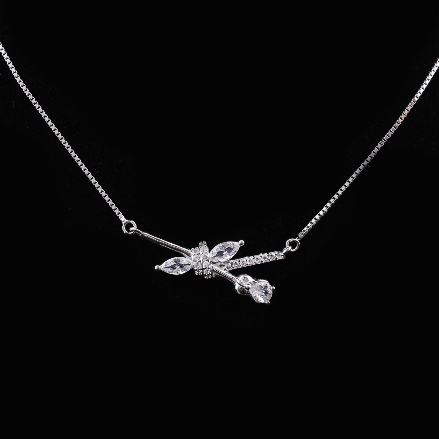 Cupid Arrow Crystal Pendant Necklace Flaunt Glow