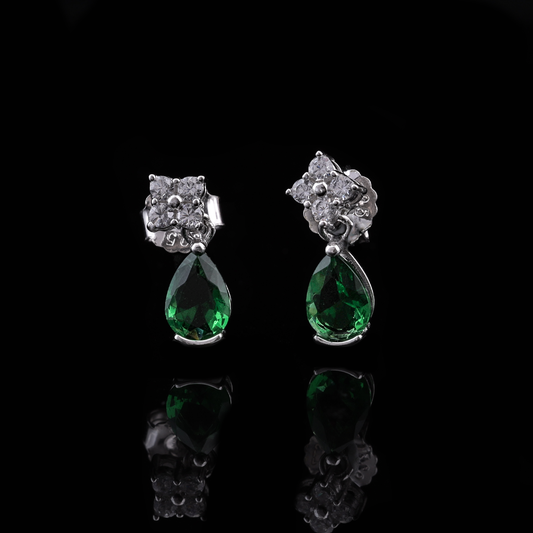 Green Crystal Drop Earrings Flaunt Glow