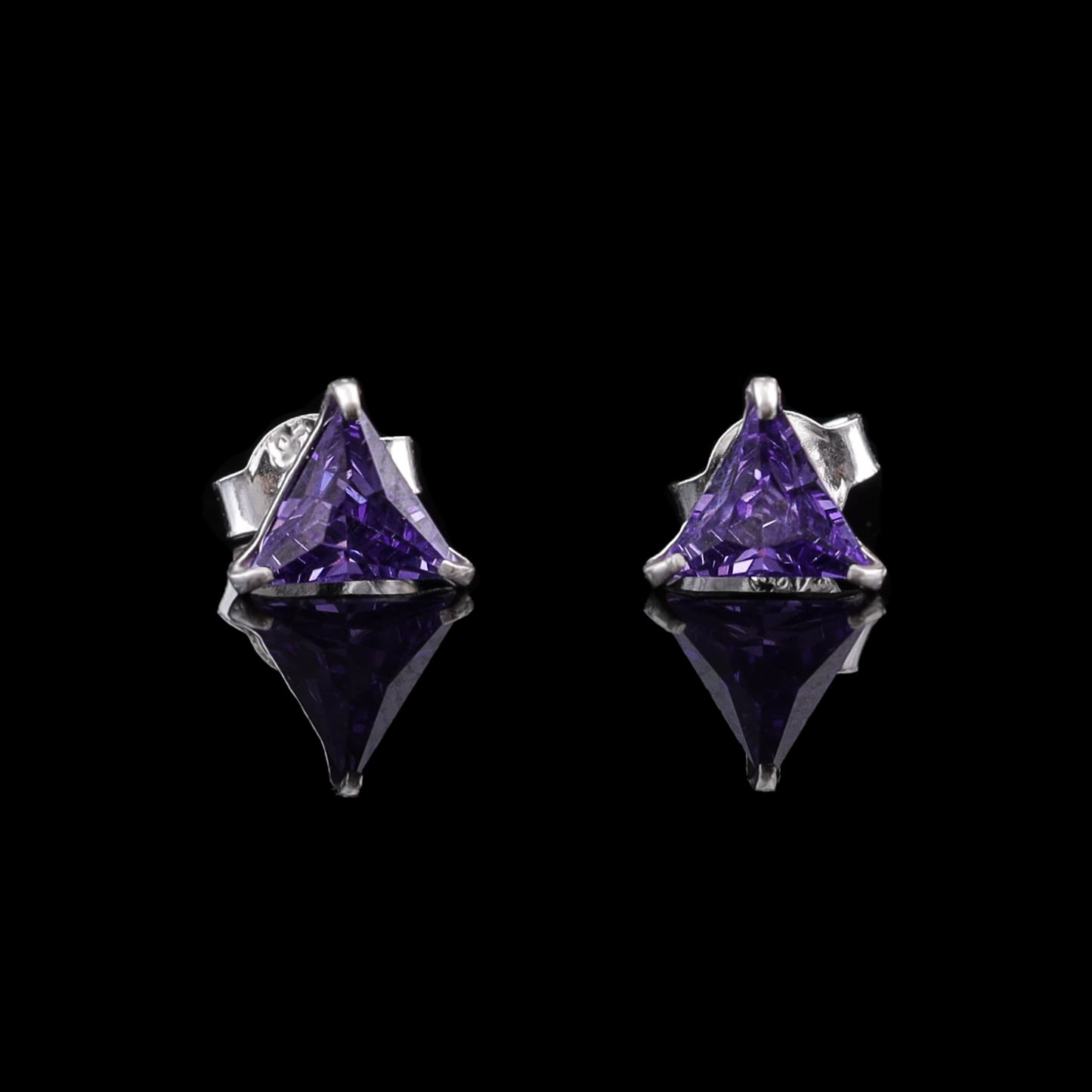 Triangle Cut Crystal Stud Earrings Flaunt Glow