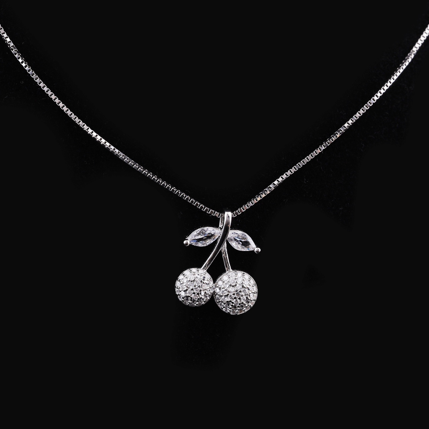 Crystal Cherry Pendant Necklace Flaunt Glow