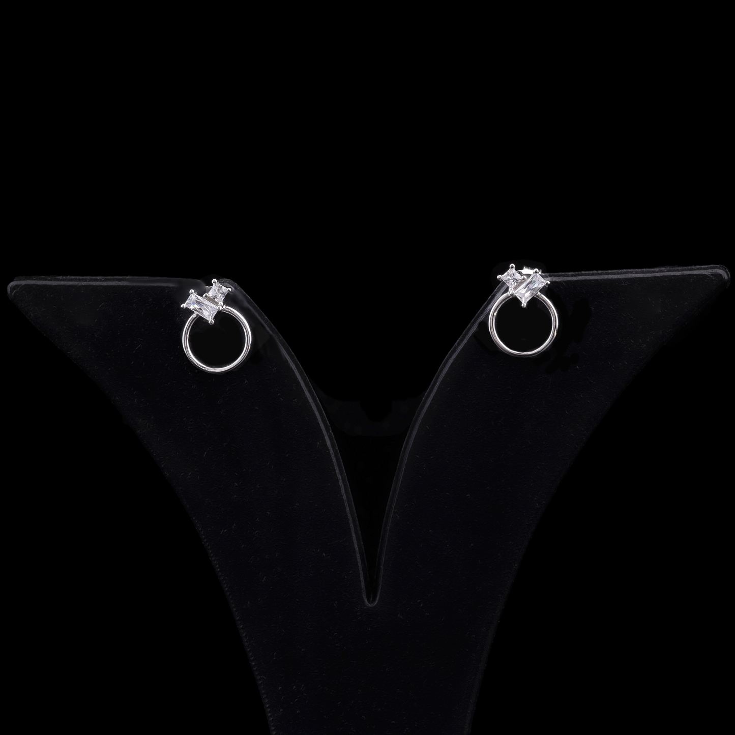 Geometric Crystal Hoop Stud Earrings Flaunt Glow