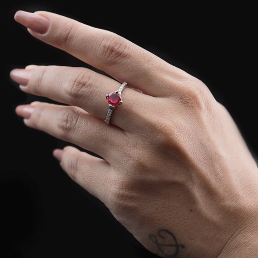 Ruby Solitaire Engagement Ring Flaunt Glow