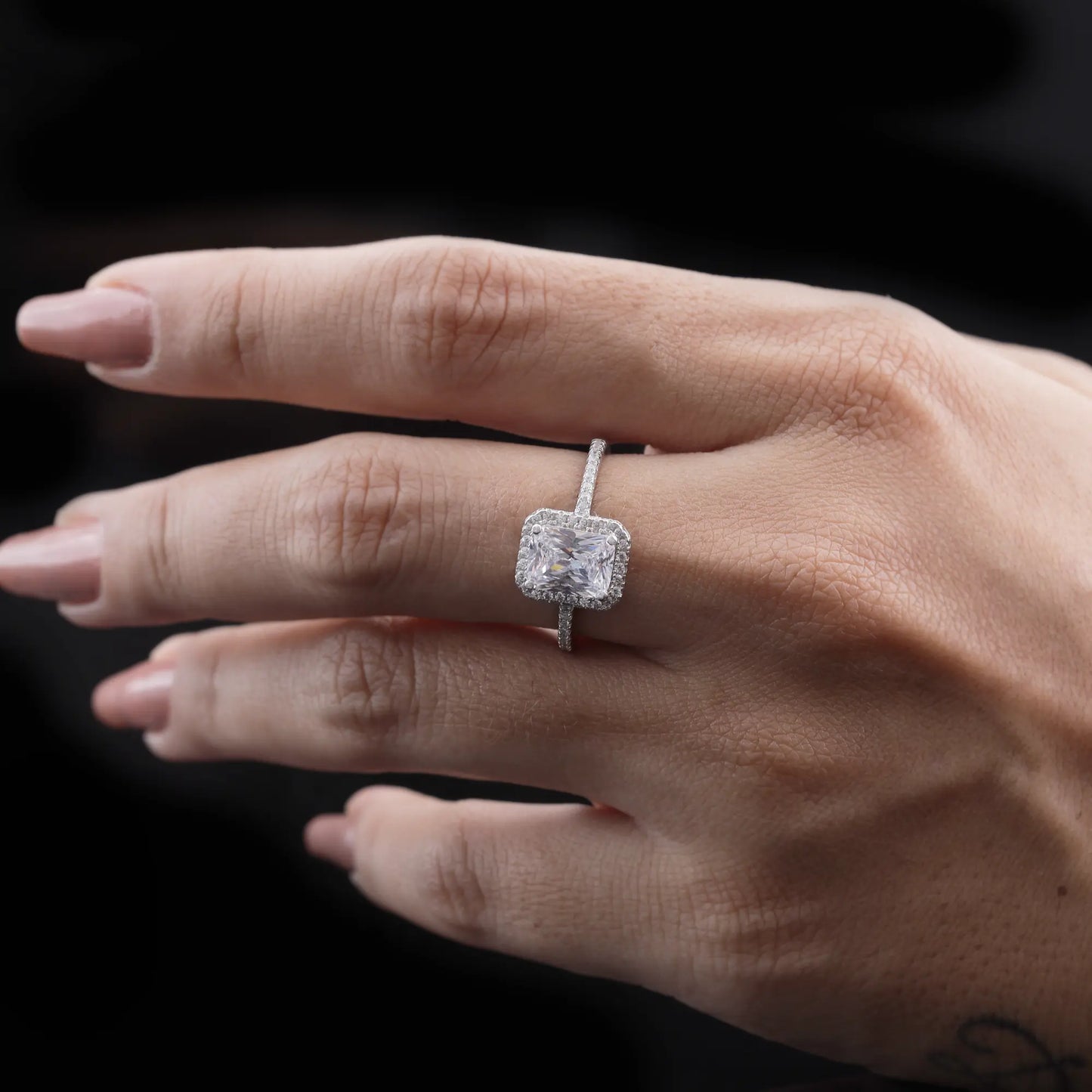 Classic Halo Diamond Engagement Ring Flaunt Glow
