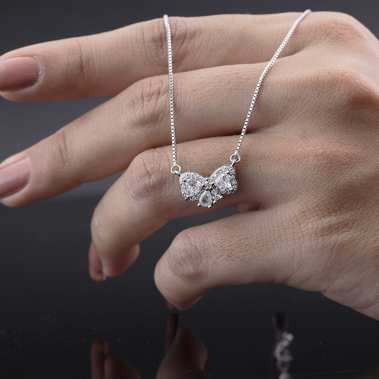 Crystal Butterfly Pendant Necklace Flaunt Glow