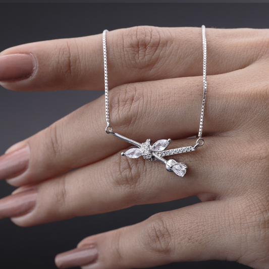 Cupid Arrow Crystal Pendant Necklace Flaunt Glow