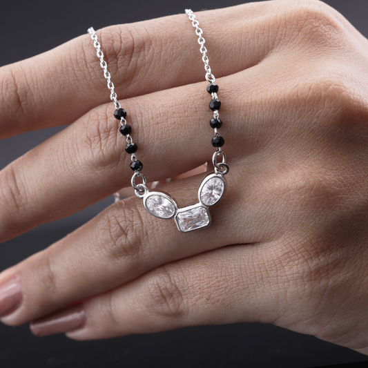 Triple Stone Crystal Mangalsutra Flaunt Glow