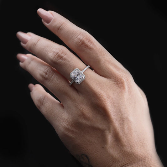 Classic Halo Diamond Engagement Ring Flaunt Glow
