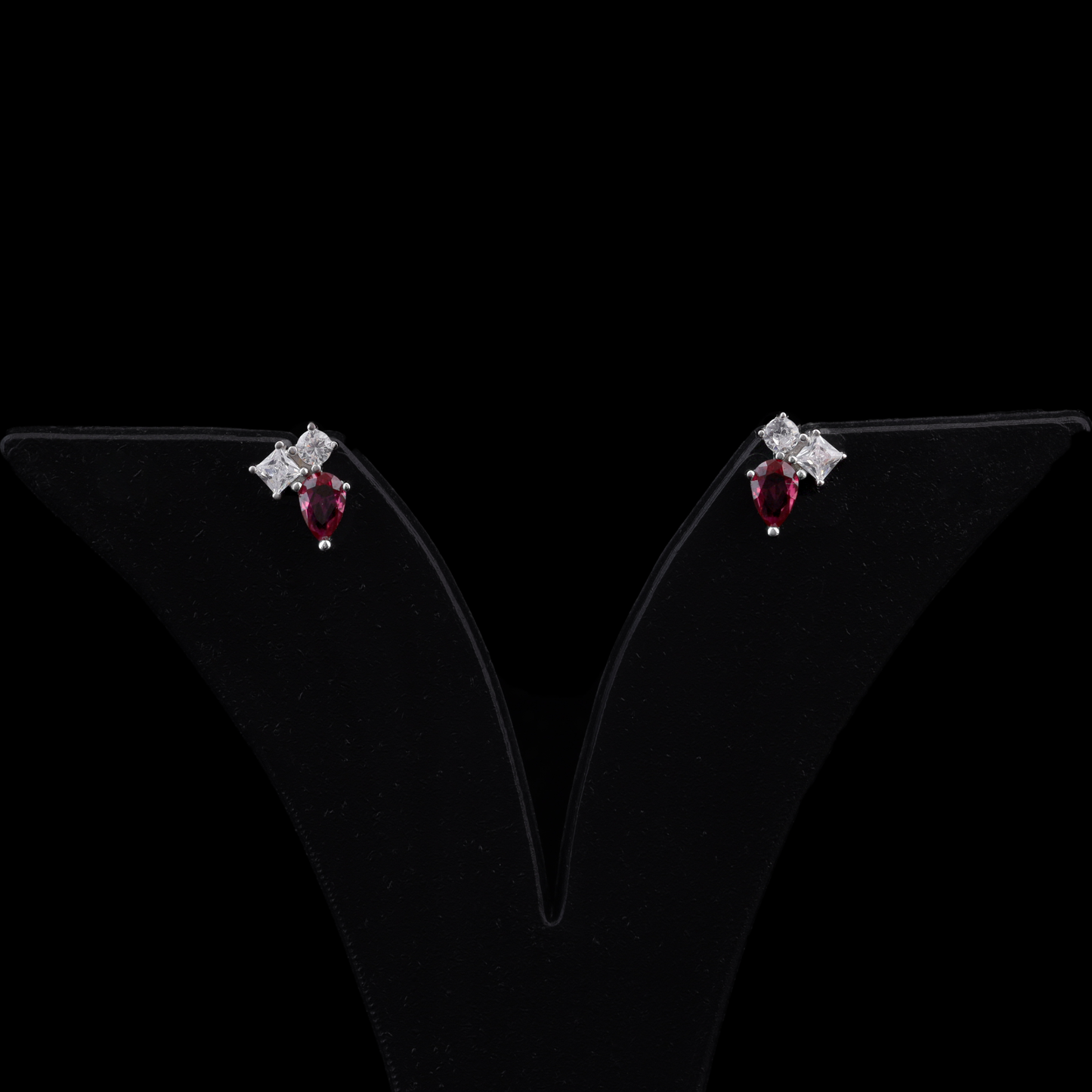 Ruby Cluster Stud Earrings Flaunt Glow