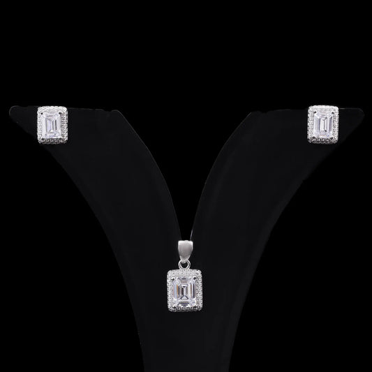 Emerald Cut Halo Jewelry Set Flaunt Glow
