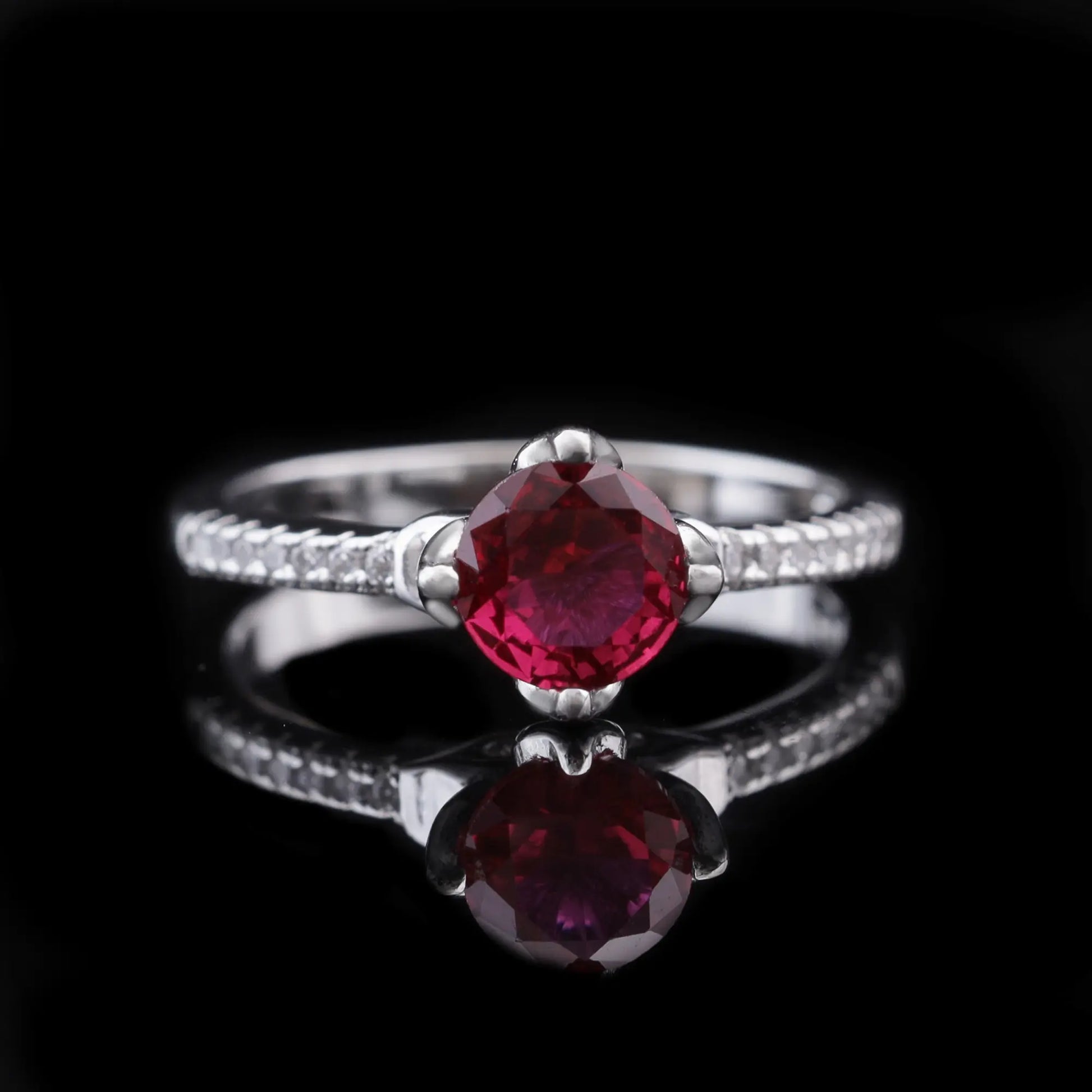 Ruby Solitaire Engagement Ring Flaunt Glow