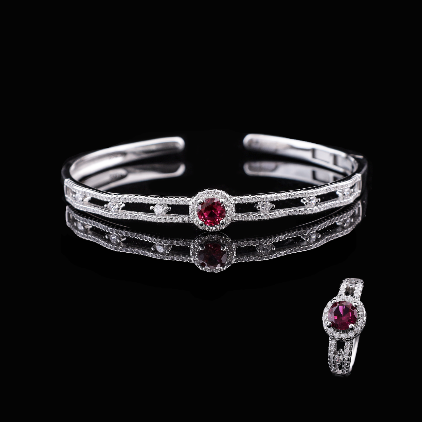 Ruby Radiance Bracelet & Ring Set Flaunt Glow