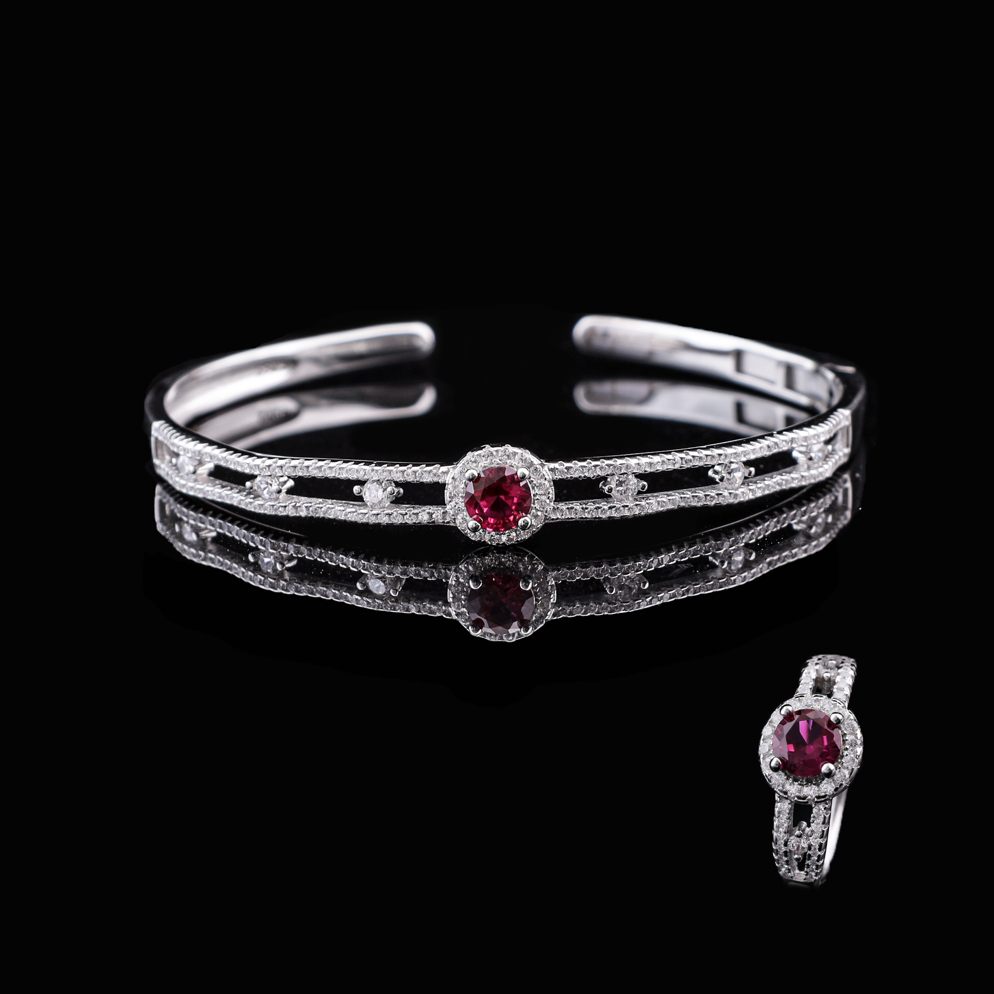 Ruby Radiance Bracelet & Ring Set Flaunt Glow