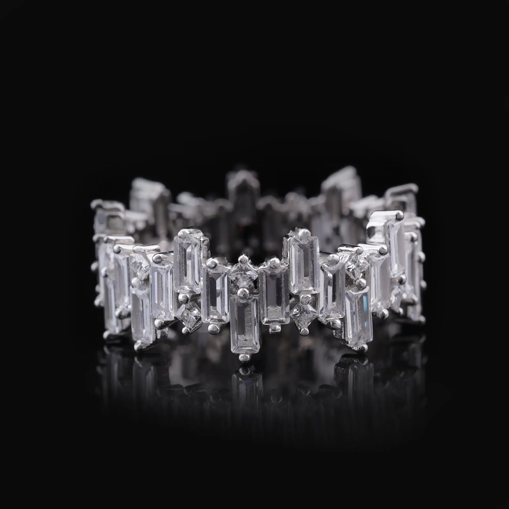 Baguette Diamond Eternity Band Ring Flaunt Glow