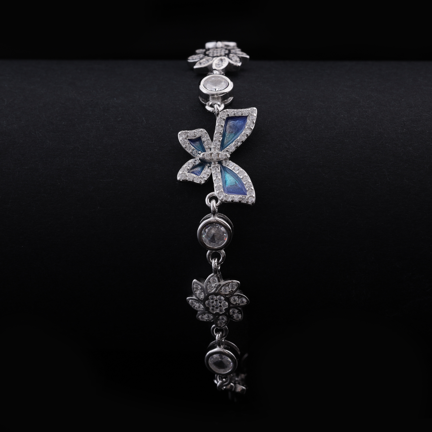 Floral Butterfly Crystal Bracelet Flaunt Glow