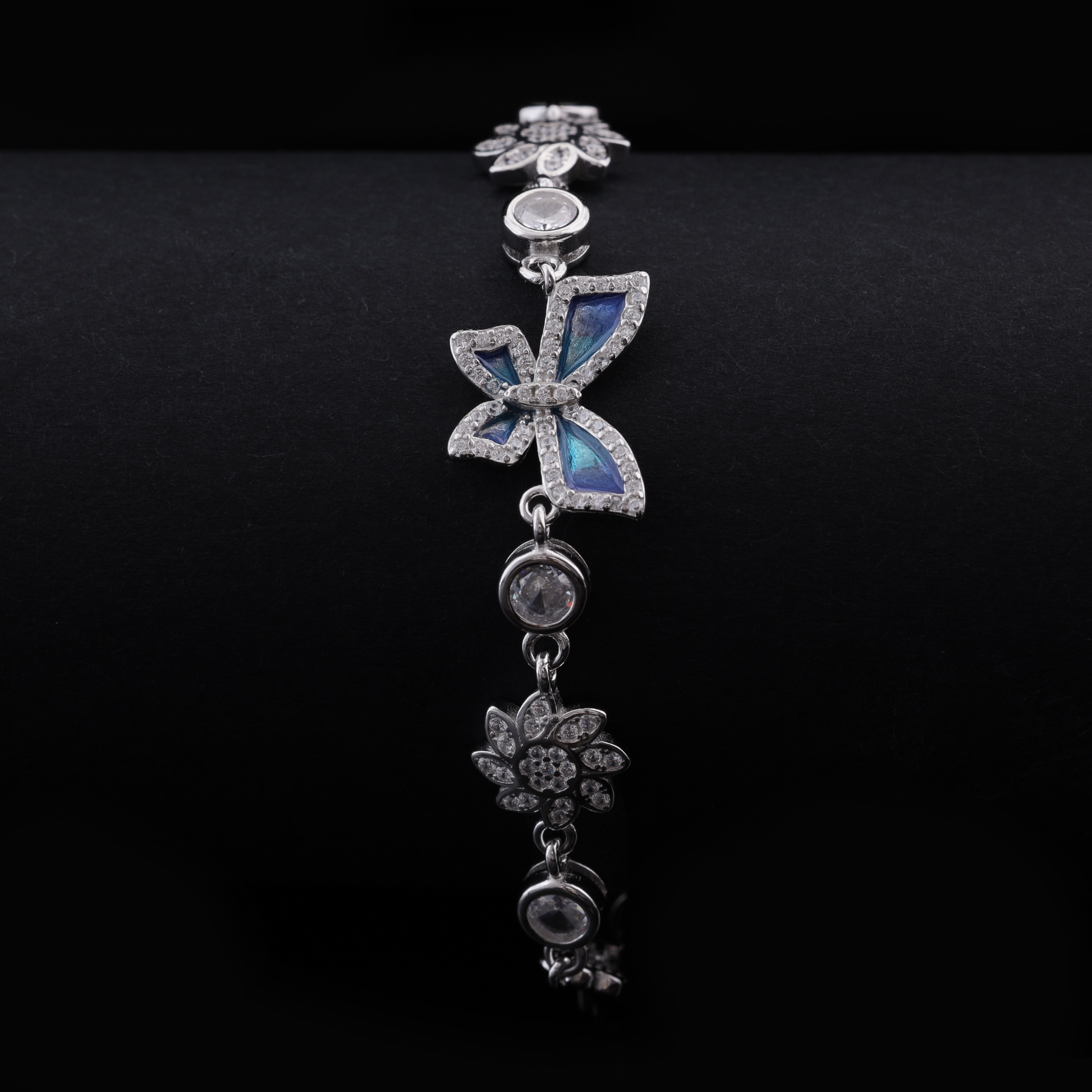 Floral Butterfly Crystal Bracelet Flaunt Glow