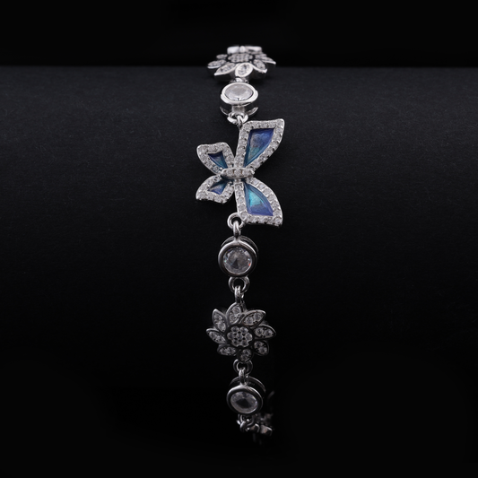 Floral Butterfly Crystal Bracelet Flaunt Glow