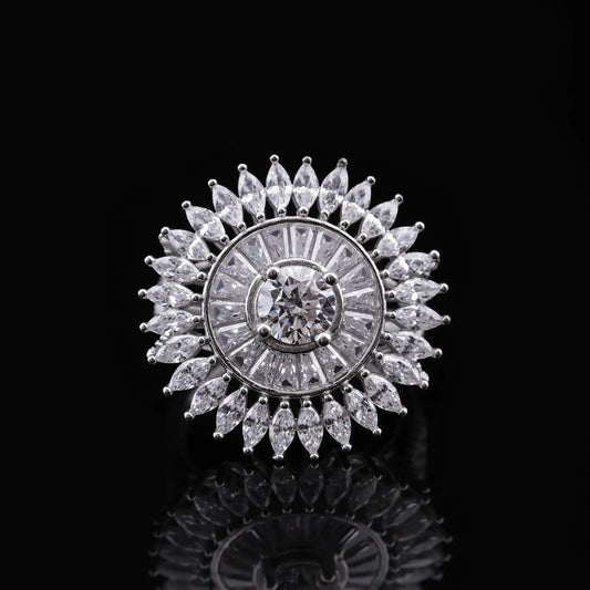 Luxury Diamond Halo Cocktail Ring Flaunt Glow