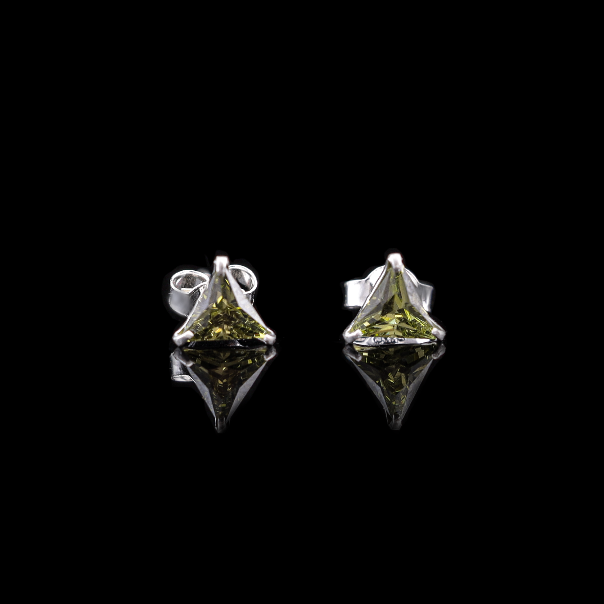 Triangle Cut Crystal Stud Earrings Flaunt Glow