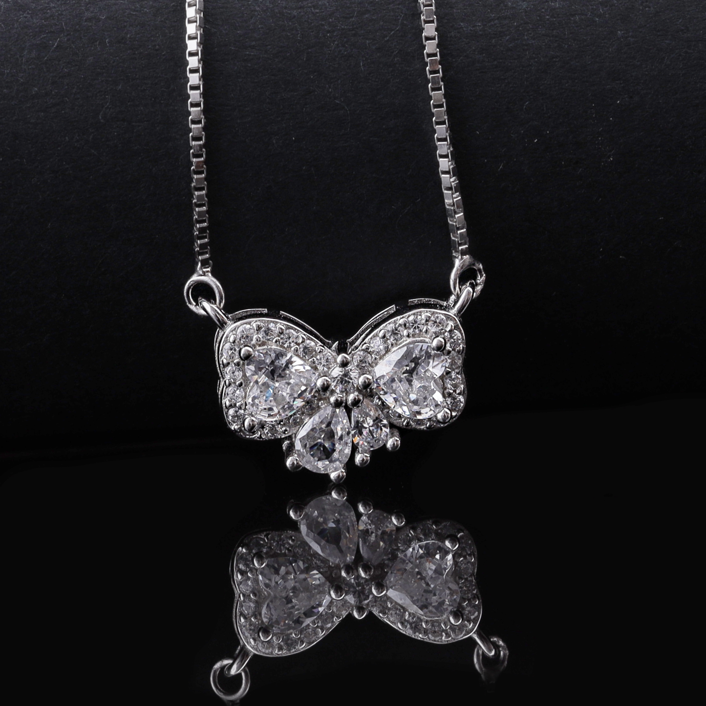 Crystal Butterfly Pendant Necklace Flaunt Glow