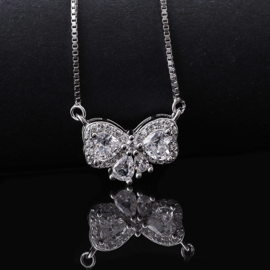 Crystal Butterfly Pendant Necklace Flaunt Glow