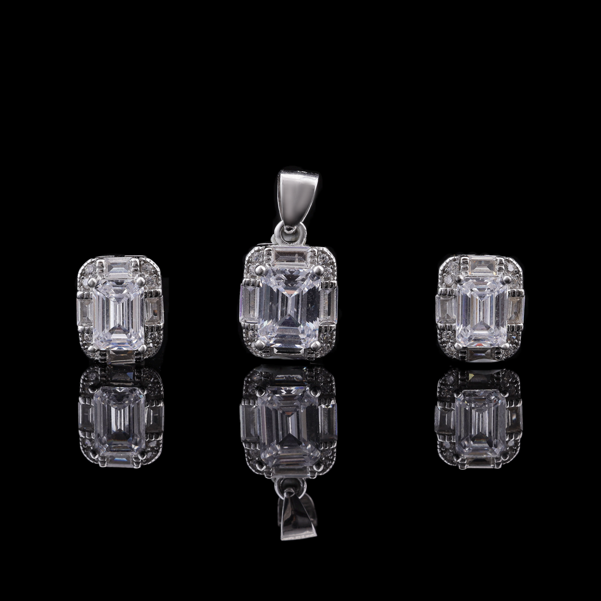 Radiant Emerald Cut Jewelry Set Flaunt Glow