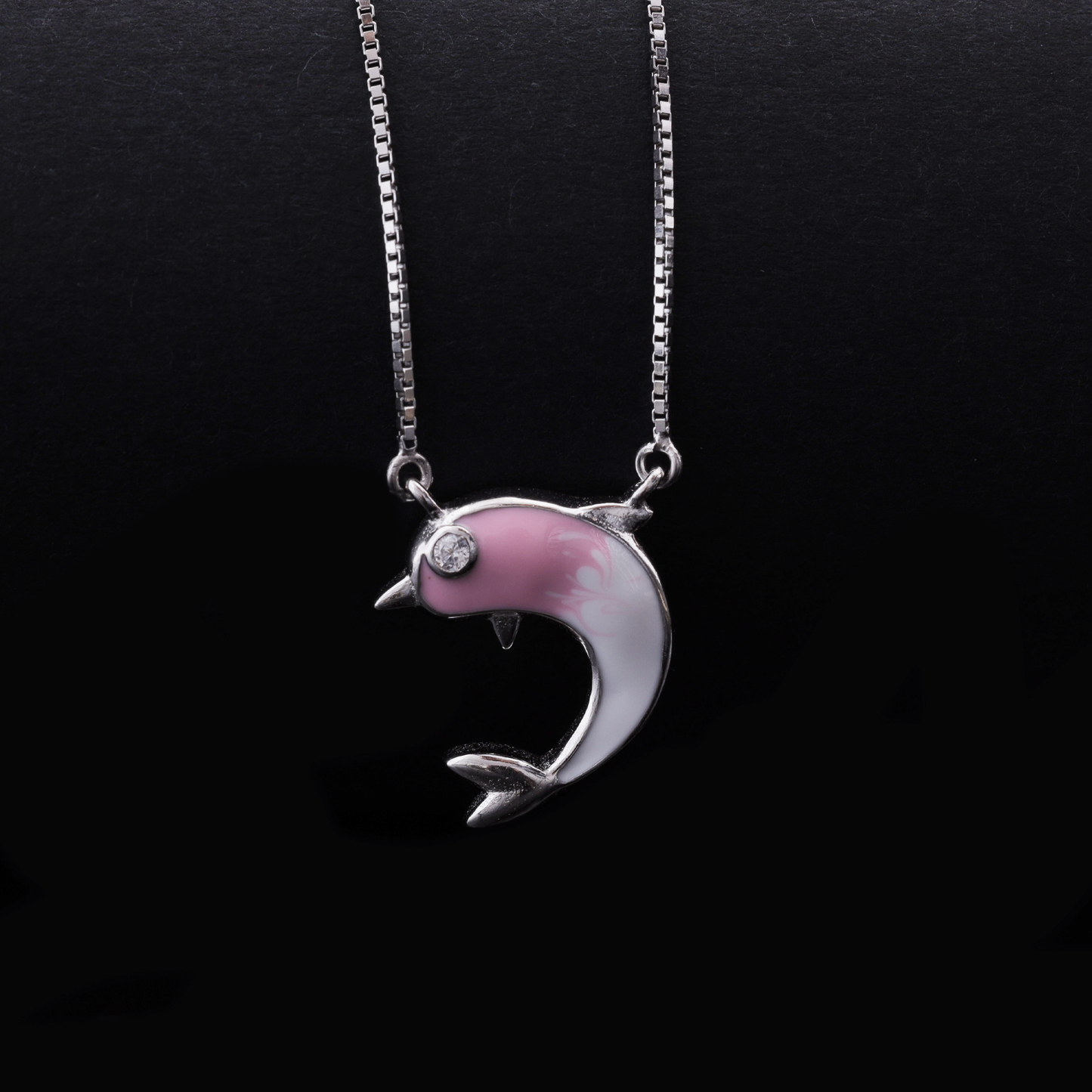 Pink Dolphin Charm Necklace Flaunt Glow
