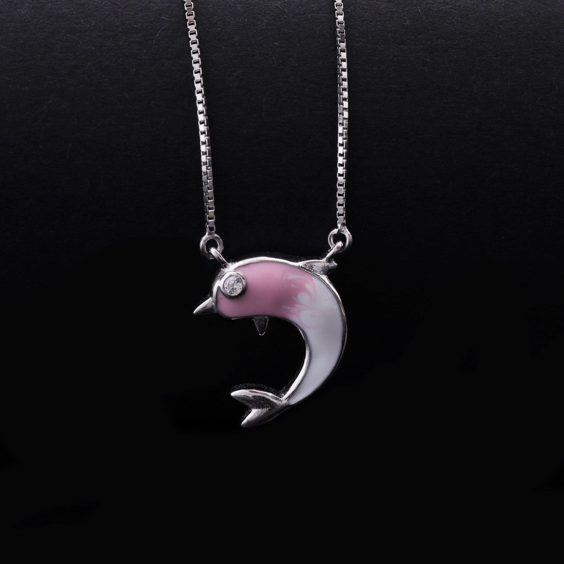 Pink Dolphin Charm Necklace Flaunt Glow