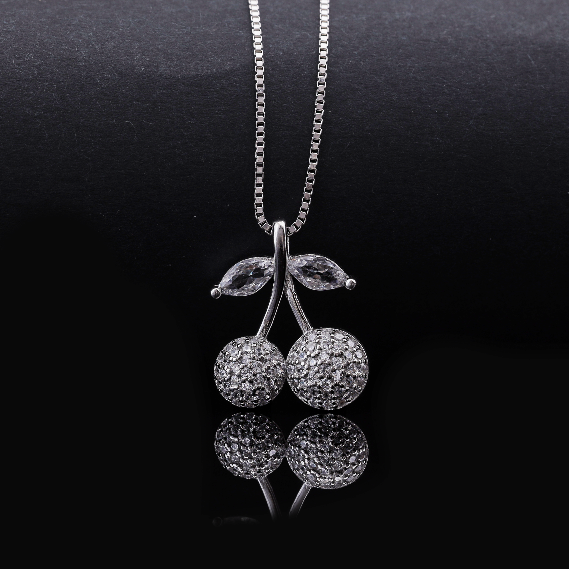 Crystal Cherry Pendant Necklace Flaunt Glow