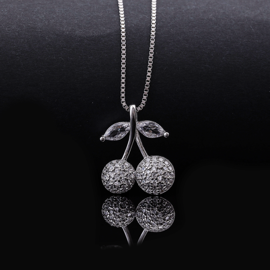 Crystal Cherry Pendant Necklace Flaunt Glow