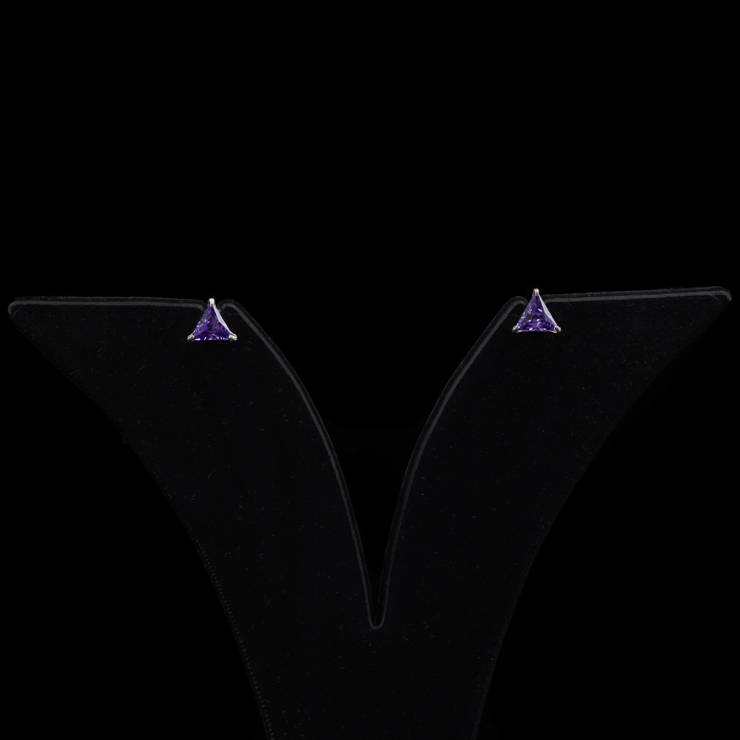 Triangle Cut Crystal Stud Earrings Flaunt Glow