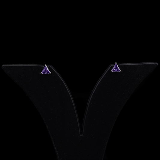Triangle Cut Crystal Stud Earrings Flaunt Glow
