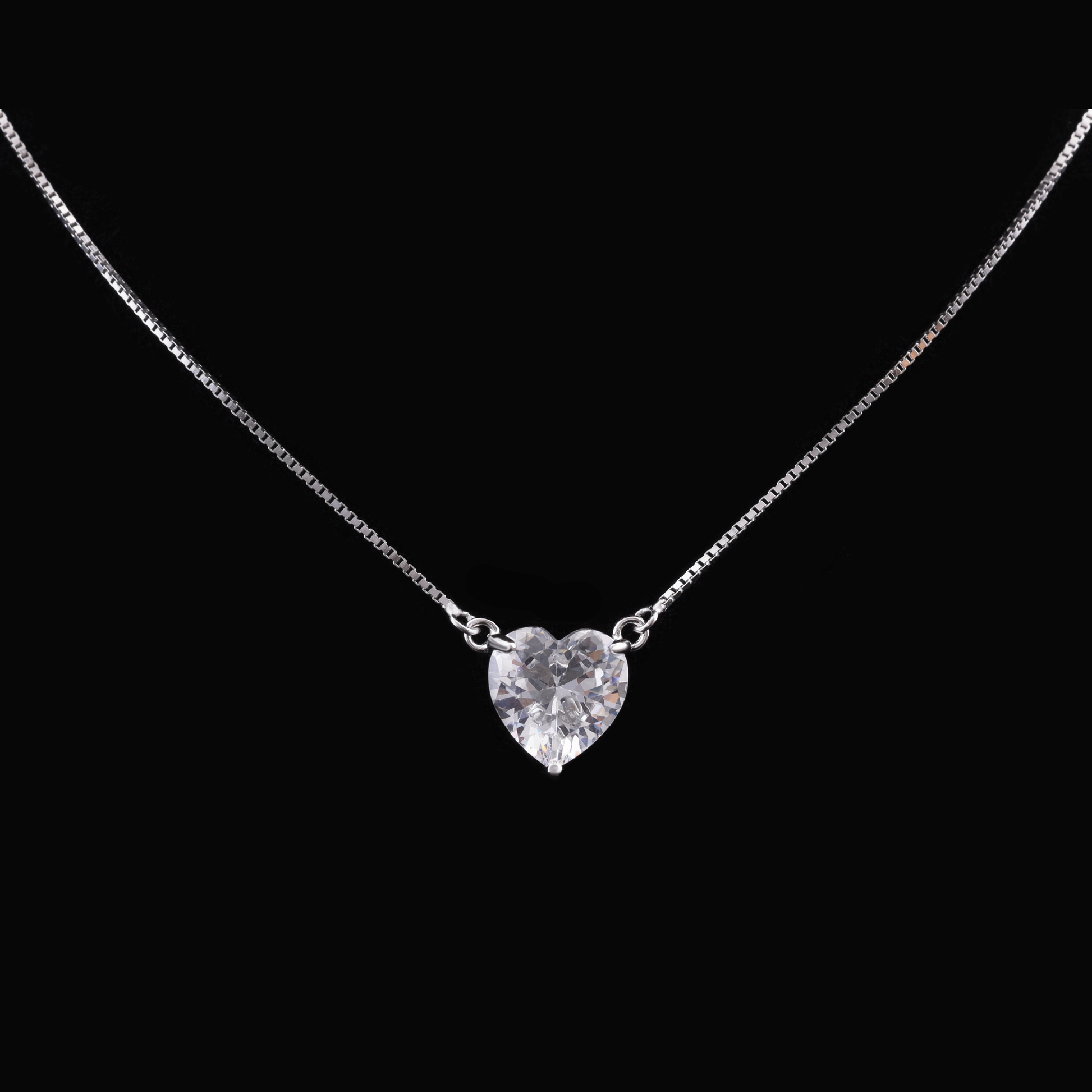 Classic Crystal Heart Pendant Necklace Flaunt Glow