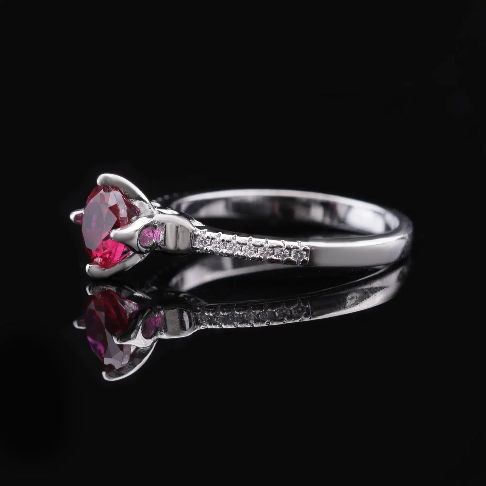 Ruby Solitaire Engagement Ring Flaunt Glow