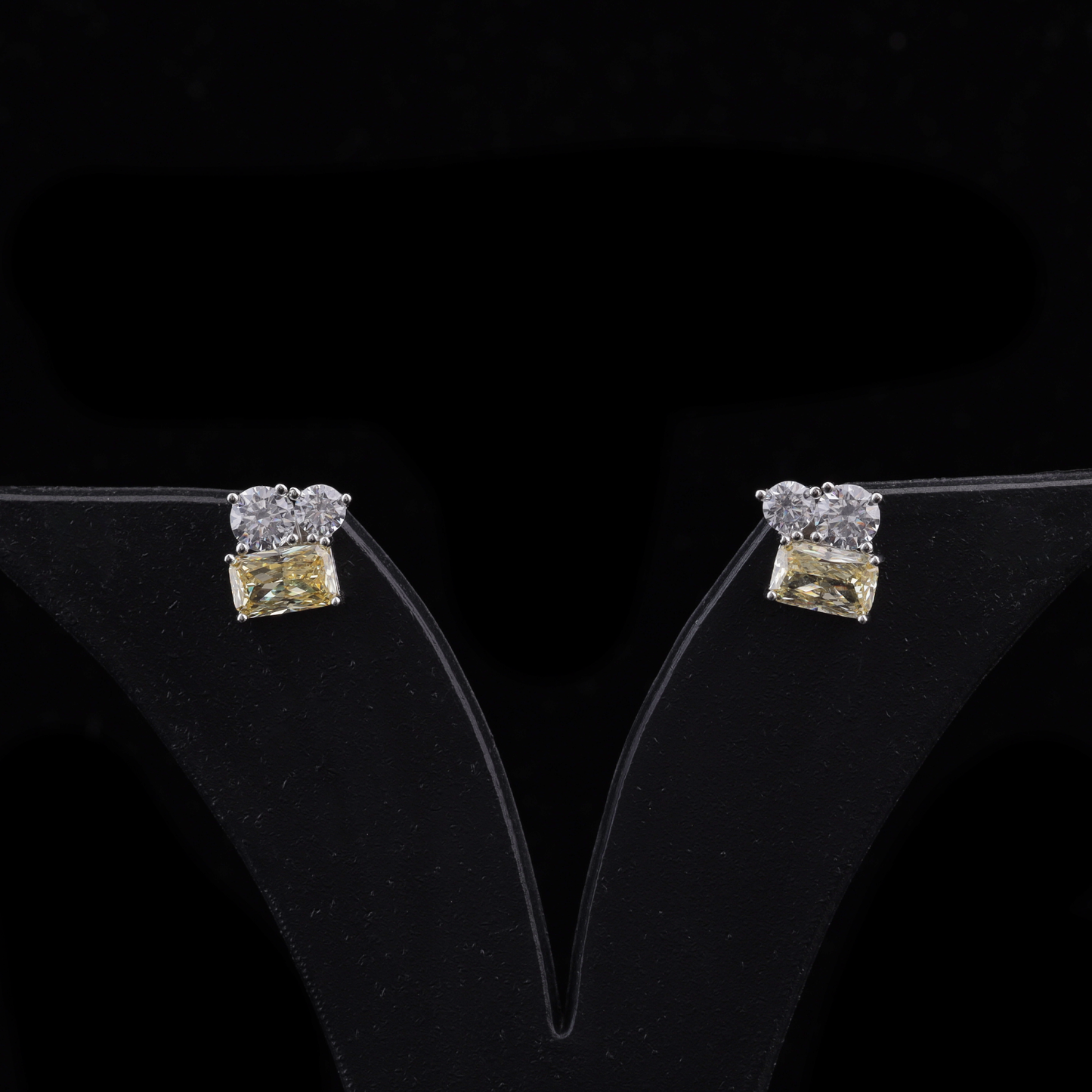 Dual Tone Crystal Stud Earrings Flaunt Glow