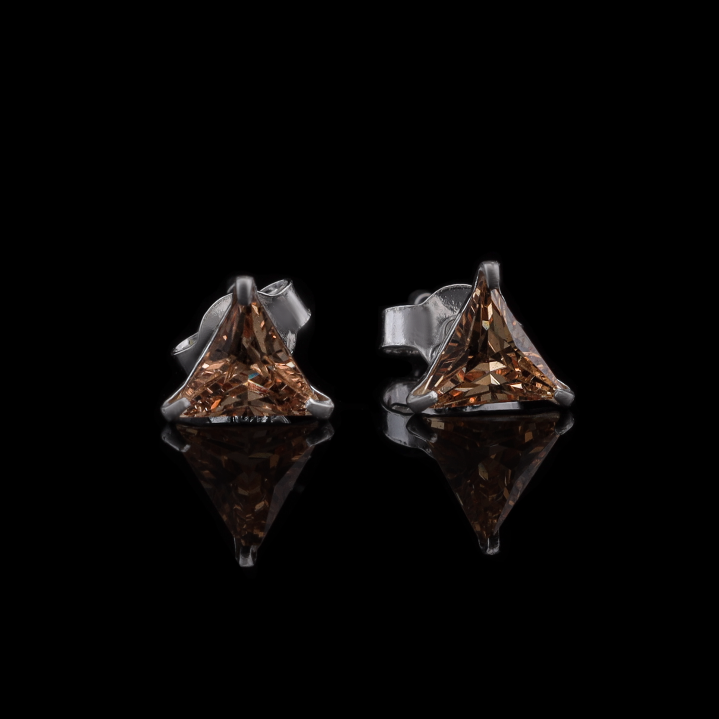 Triangle Cut Crystal Stud Earrings Flaunt Glow