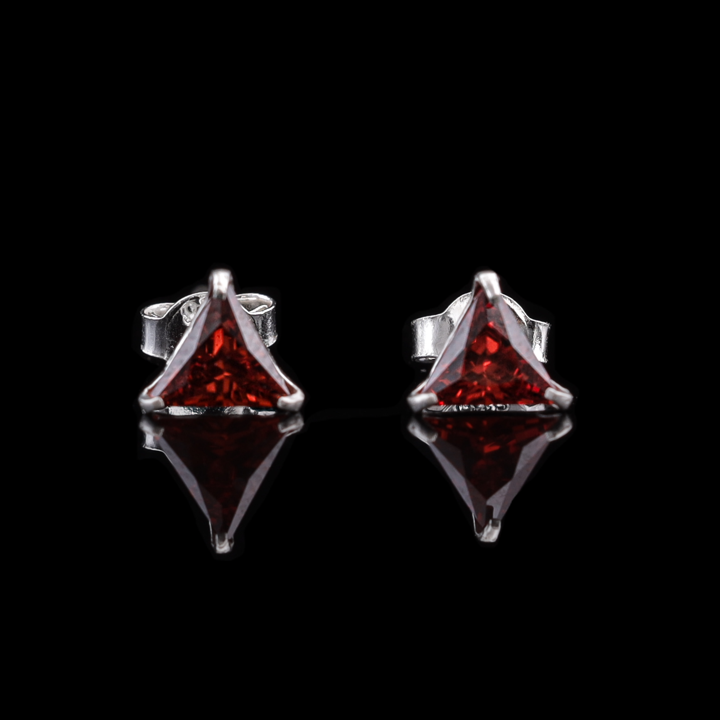 Triangle Cut Crystal Stud Earrings Flaunt Glow