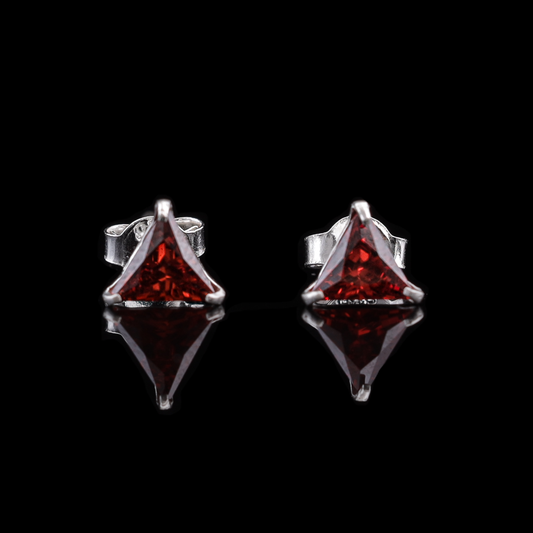 Triangle Cut Crystal Stud Earrings Flaunt Glow
