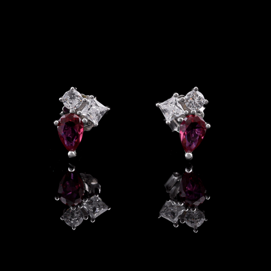 Ruby Cluster Stud Earrings Flaunt Glow