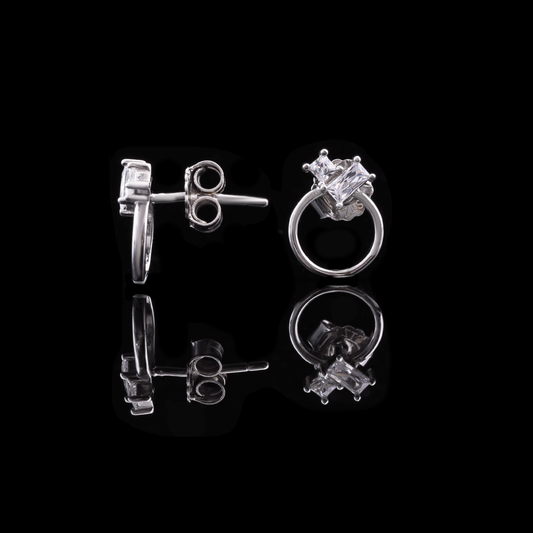 Geometric Crystal Hoop Stud Earrings Flaunt Glow