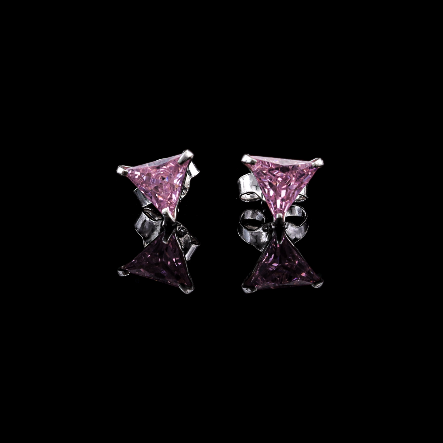 Triangle Cut Crystal Stud Earrings Flaunt Glow