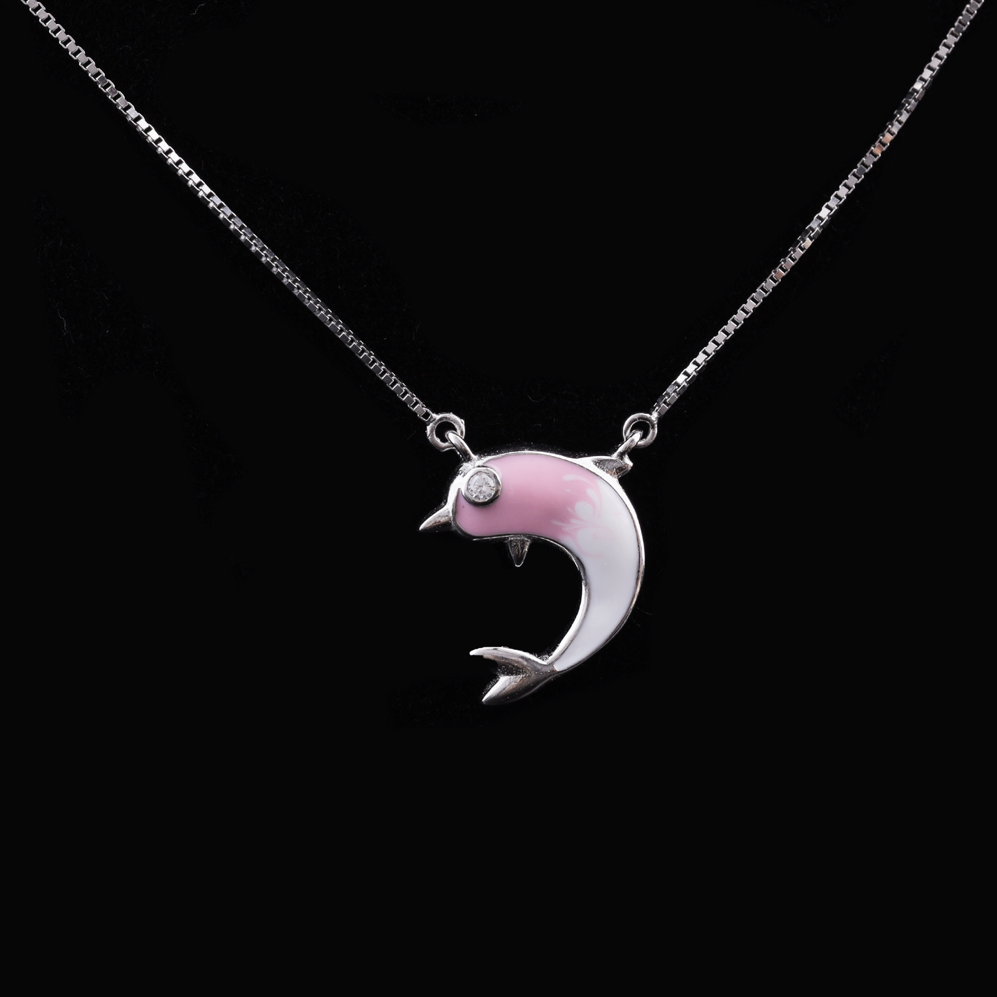 Pink Dolphin Charm Necklace Flaunt Glow