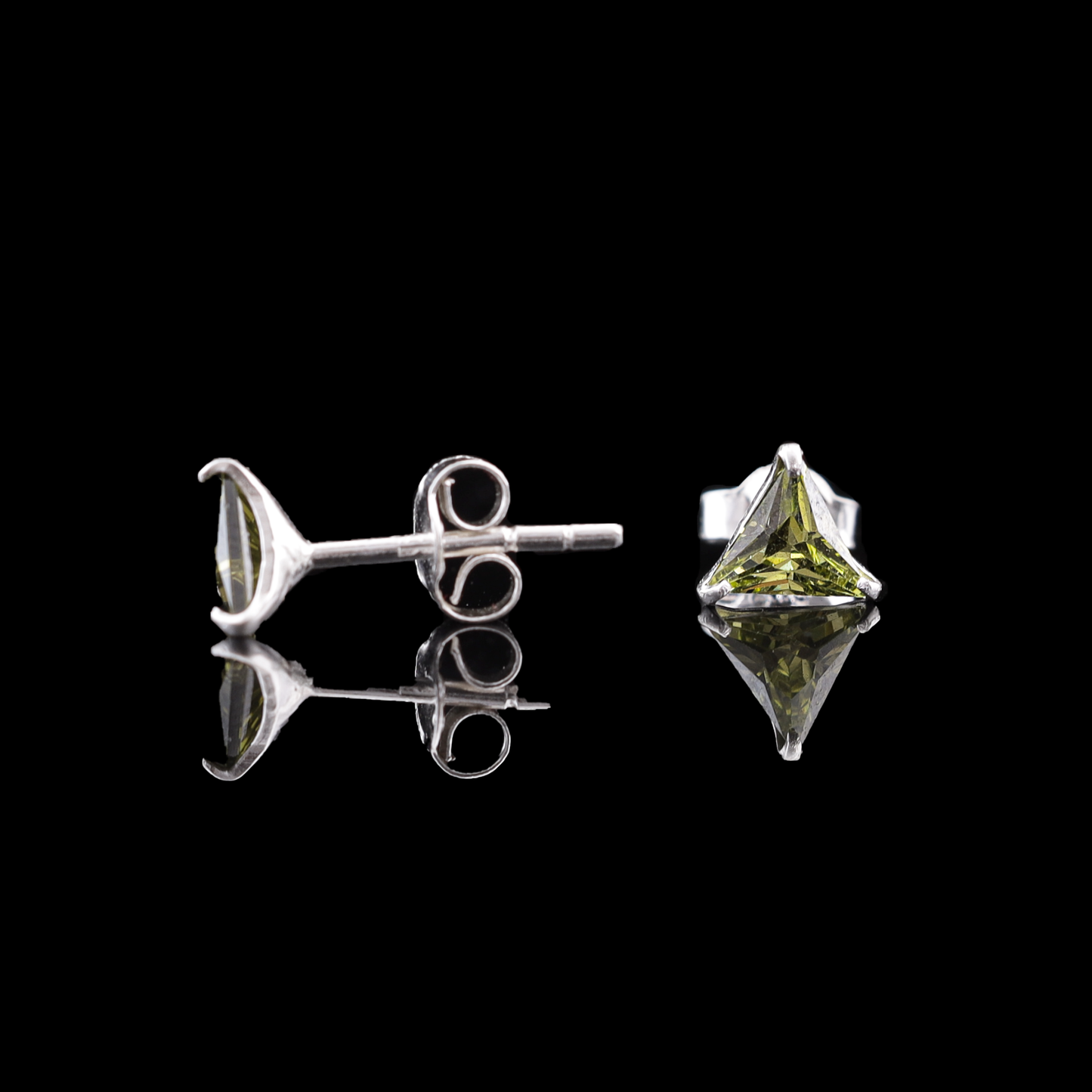 Triangle Cut Crystal Stud Earrings Flaunt Glow