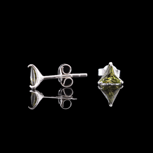 Triangle Cut Crystal Stud Earrings Flaunt Glow