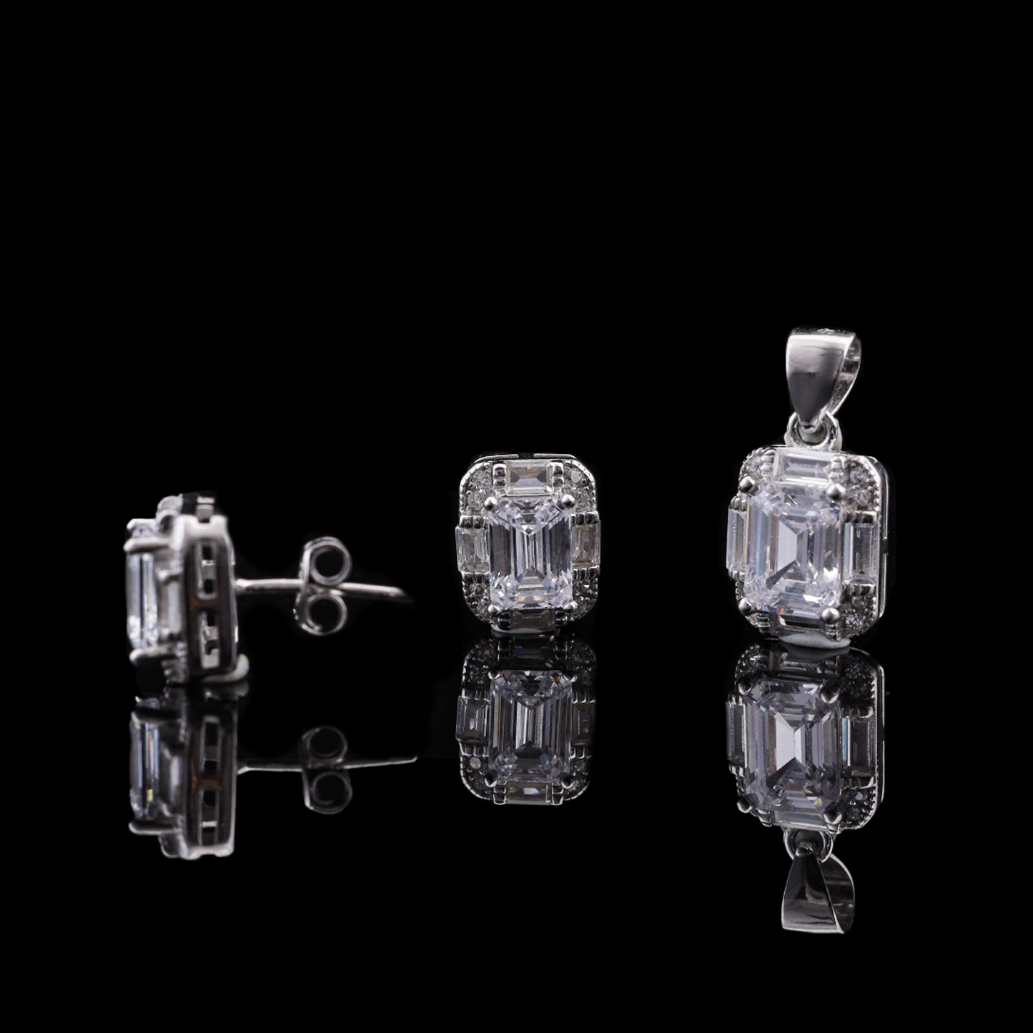 Radiant Emerald Cut Jewelry Set Flaunt Glow