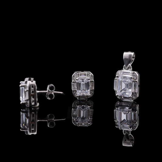 Radiant Emerald Cut Jewelry Set Flaunt Glow