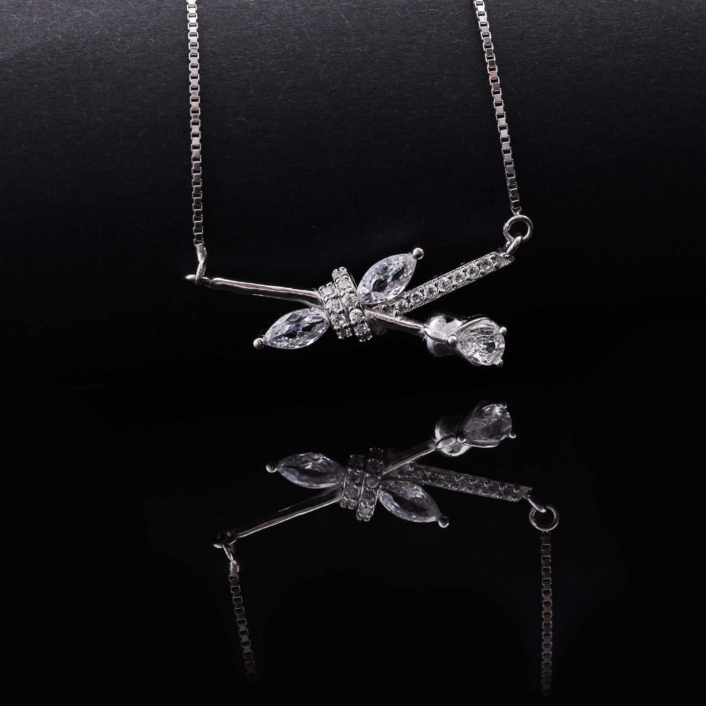Cupid Arrow Crystal Pendant Necklace Flaunt Glow