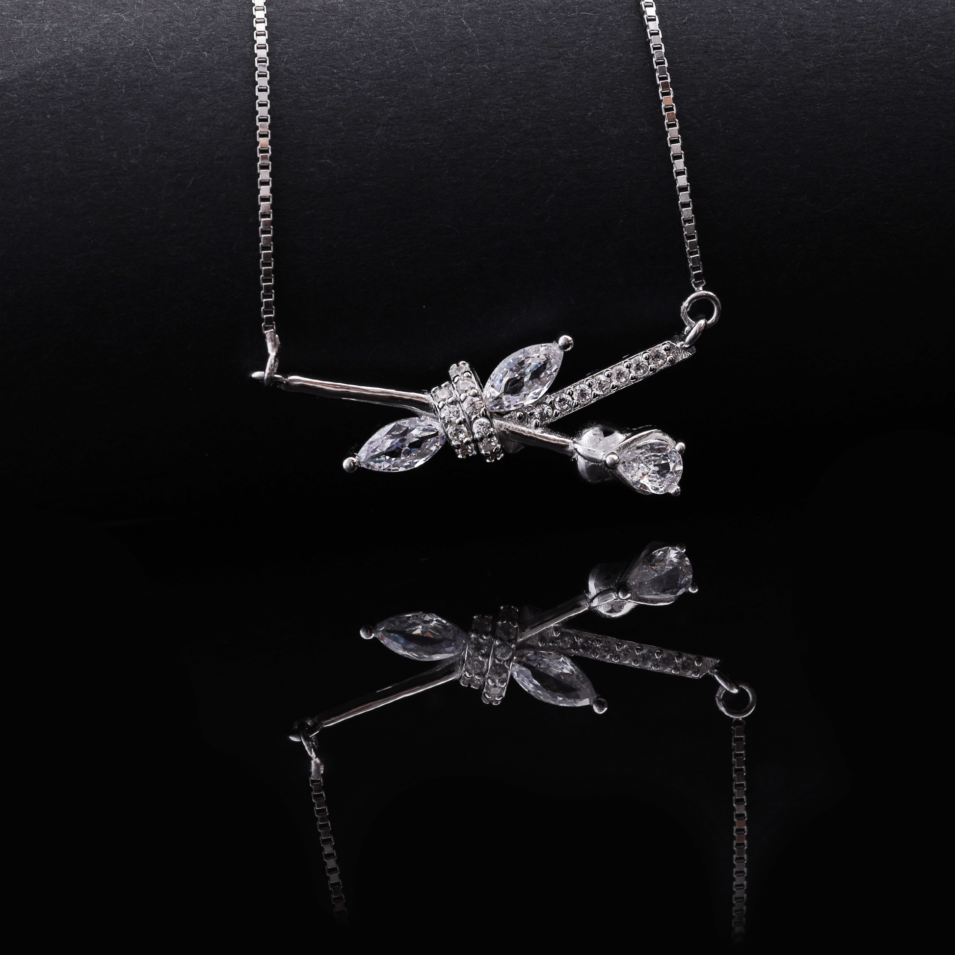 Cupid Arrow Crystal Pendant Necklace Flaunt Glow