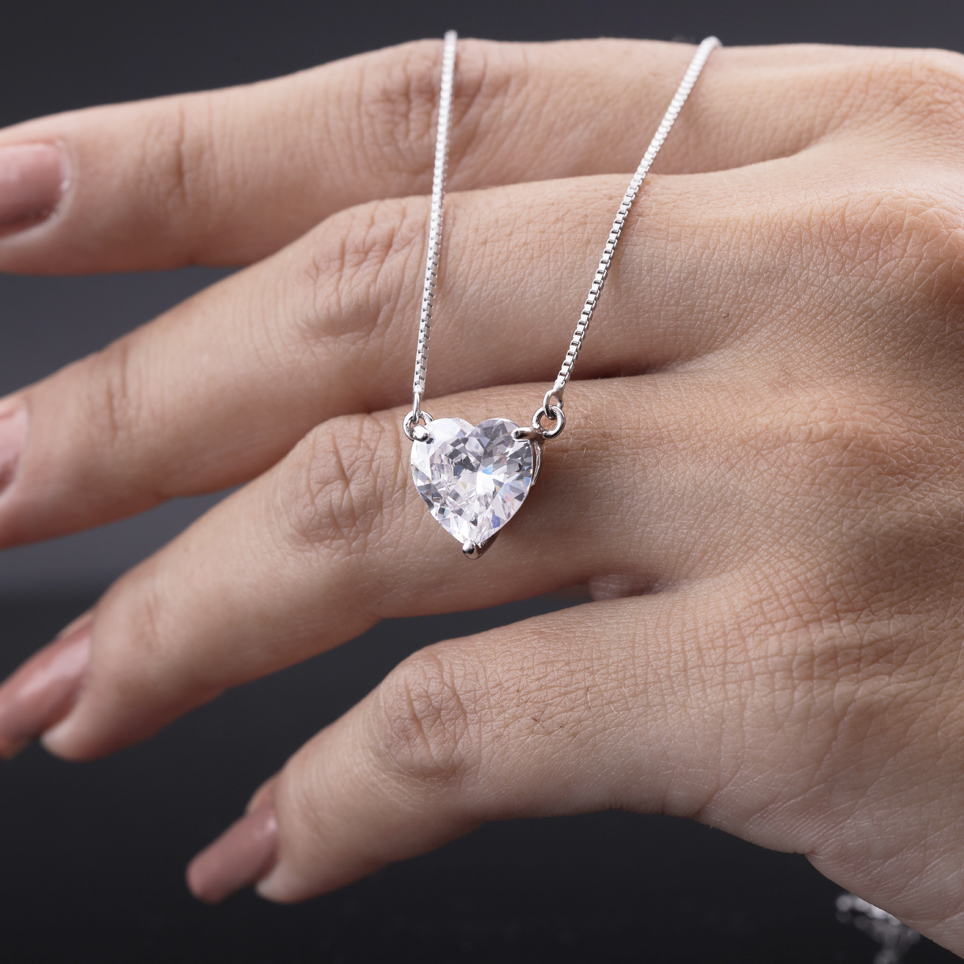 Classic Crystal Heart Pendant Necklace Flaunt Glow