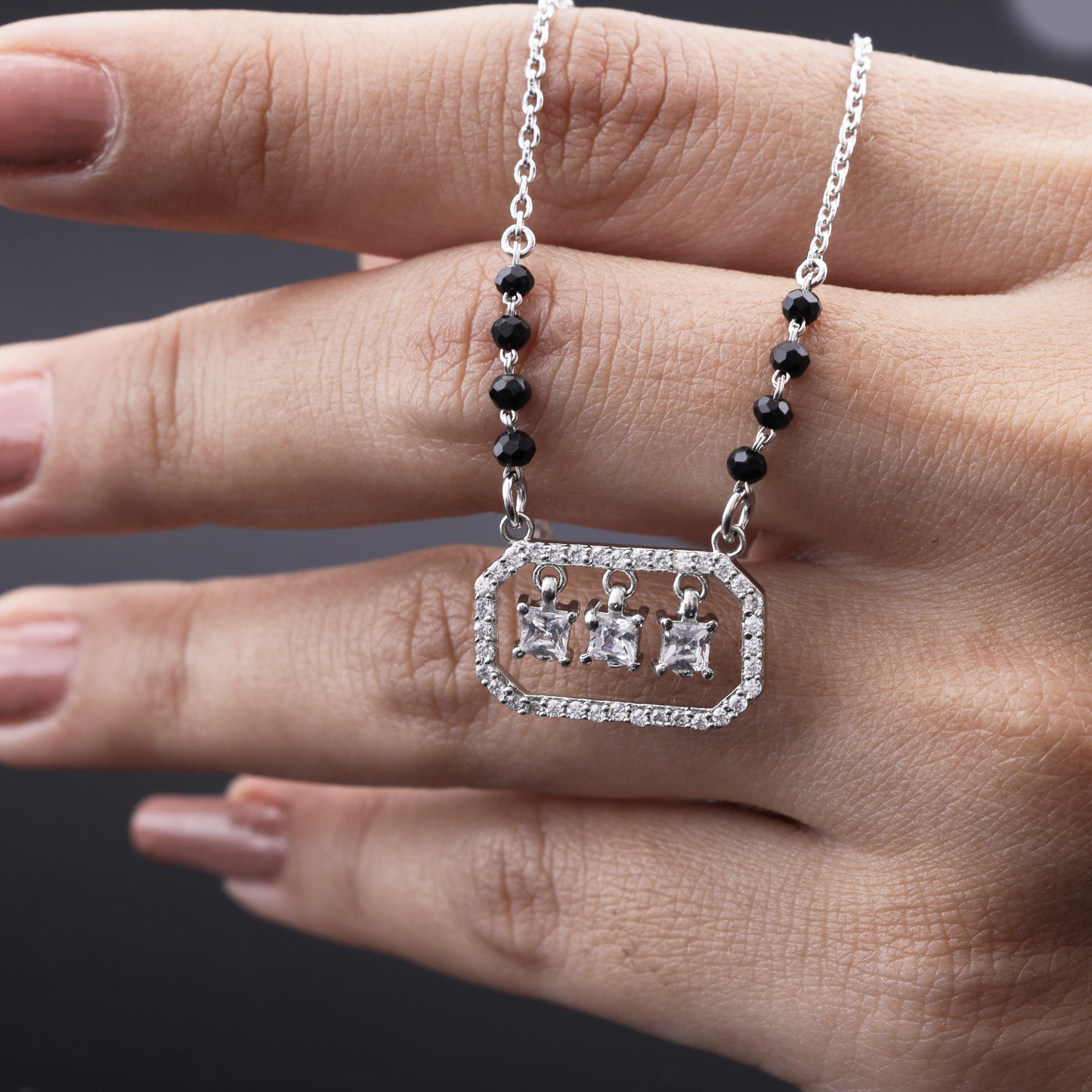 Trio Charm Frame Mangalsutra Flaunt Glow