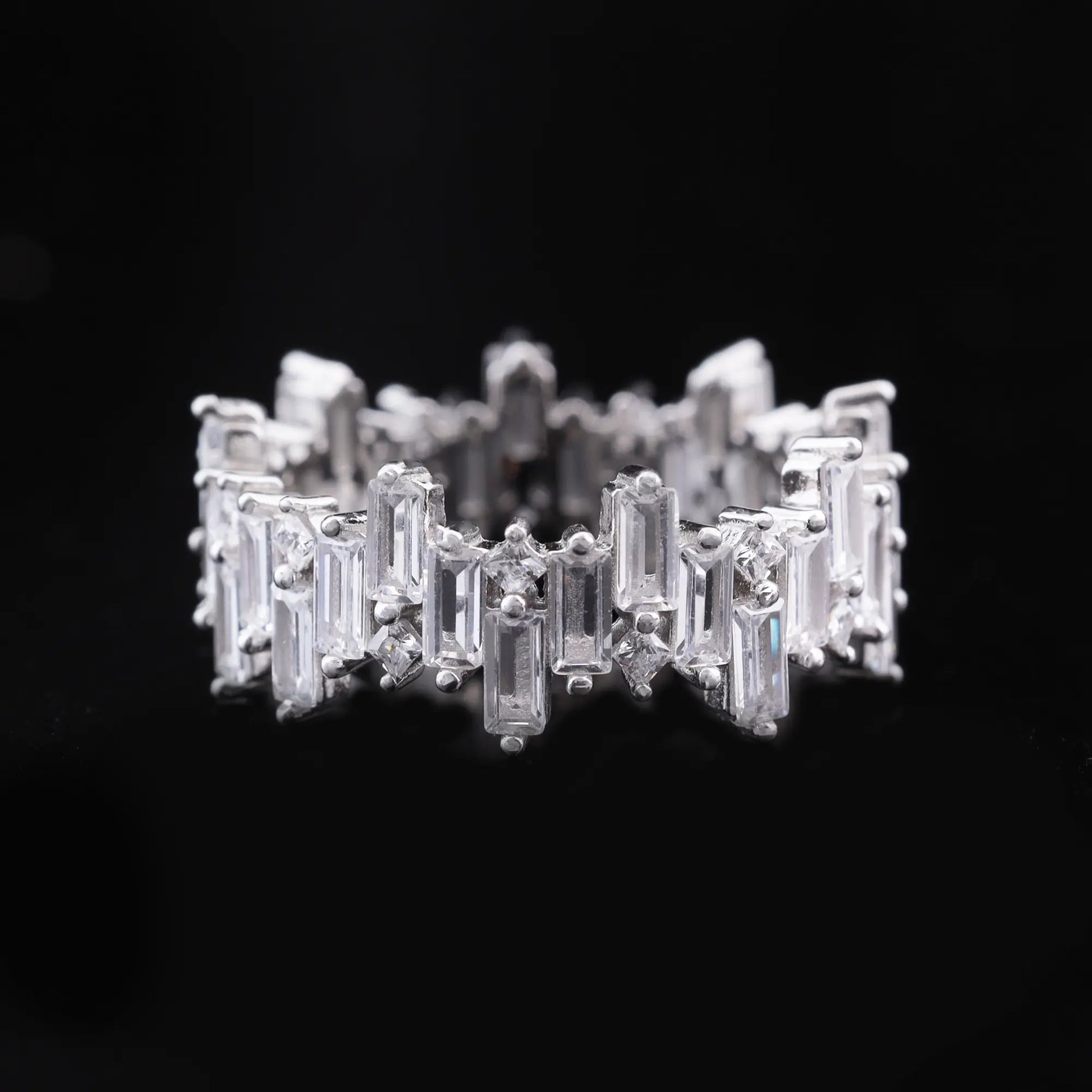 Baguette Diamond Eternity Band Ring Flaunt Glow